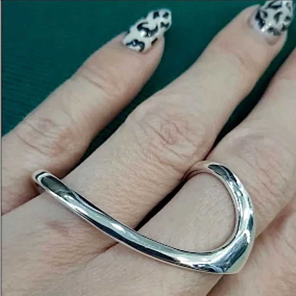 NEW STERLING SILVER IRREGULAR ADJUSTABLE RESIZABLE RING - Picture 3 of 11